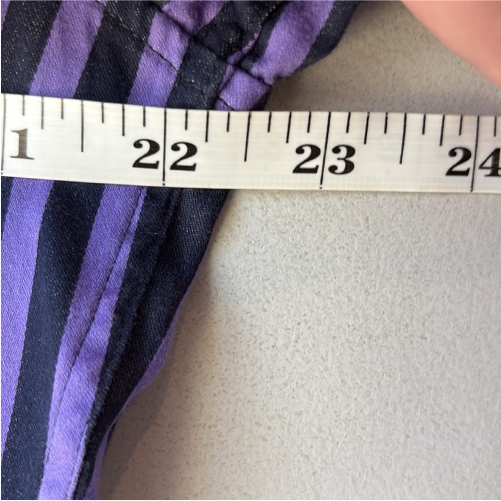Robert Graham Purple Black Stripe Shirt Reverse Paisley Cuff - Picture 5 of 8
